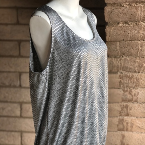 Allison Joy Silver Metallic Tank Sleeveless Size Large - Picture 3 of 7